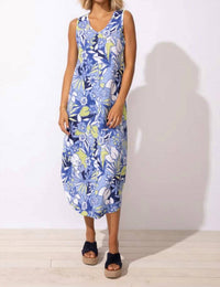 Escape - Floral Sleeveless Seamed Dress