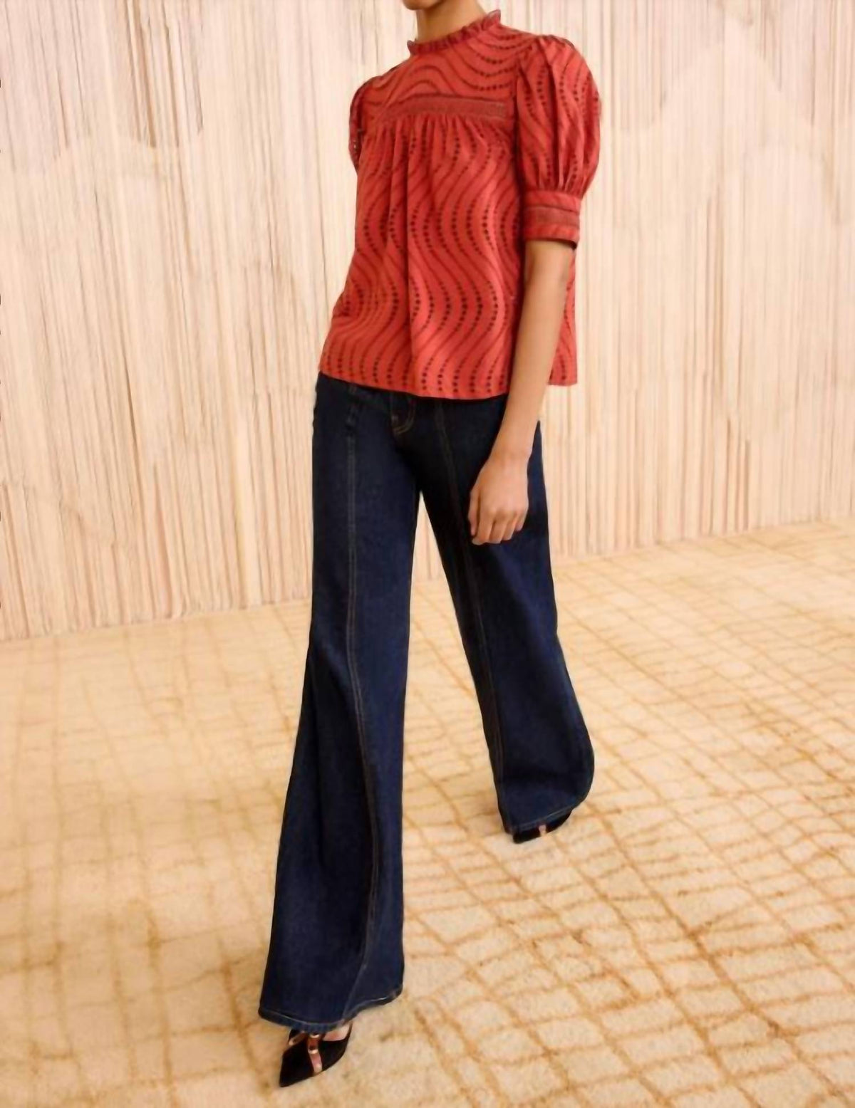 Ulla Johnson - Virginia Eyelet Poplin Lace Collar Blouse