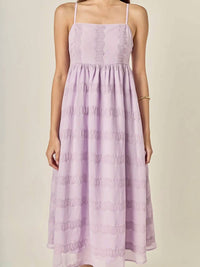 English Factory - Embroidered Chiffon Sleeveless Midi Dress