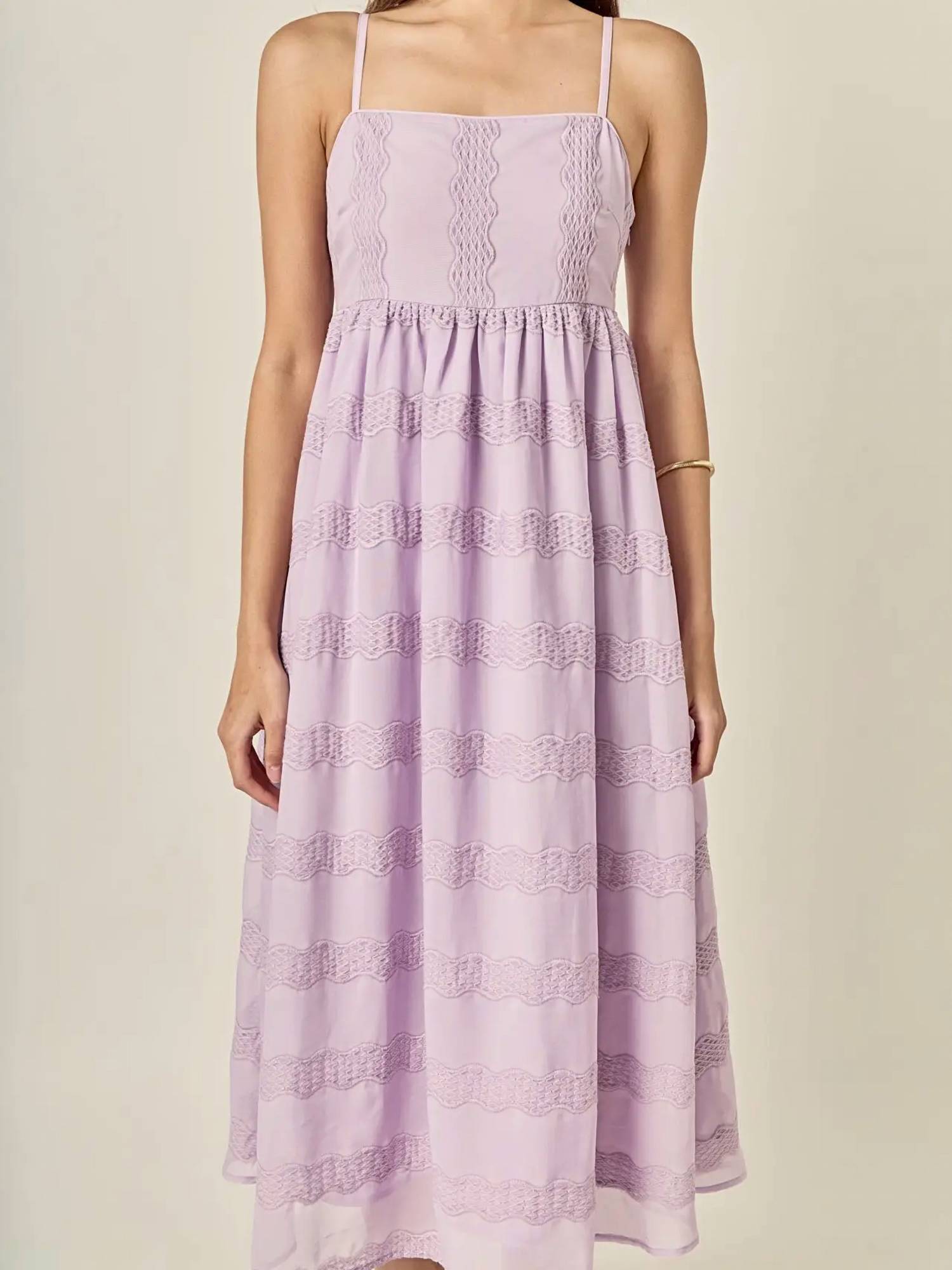English Factory - Embroidered Chiffon Sleeveless Midi Dress
