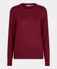 Esqualo - Gathering Button Details Basic Knit Sweater