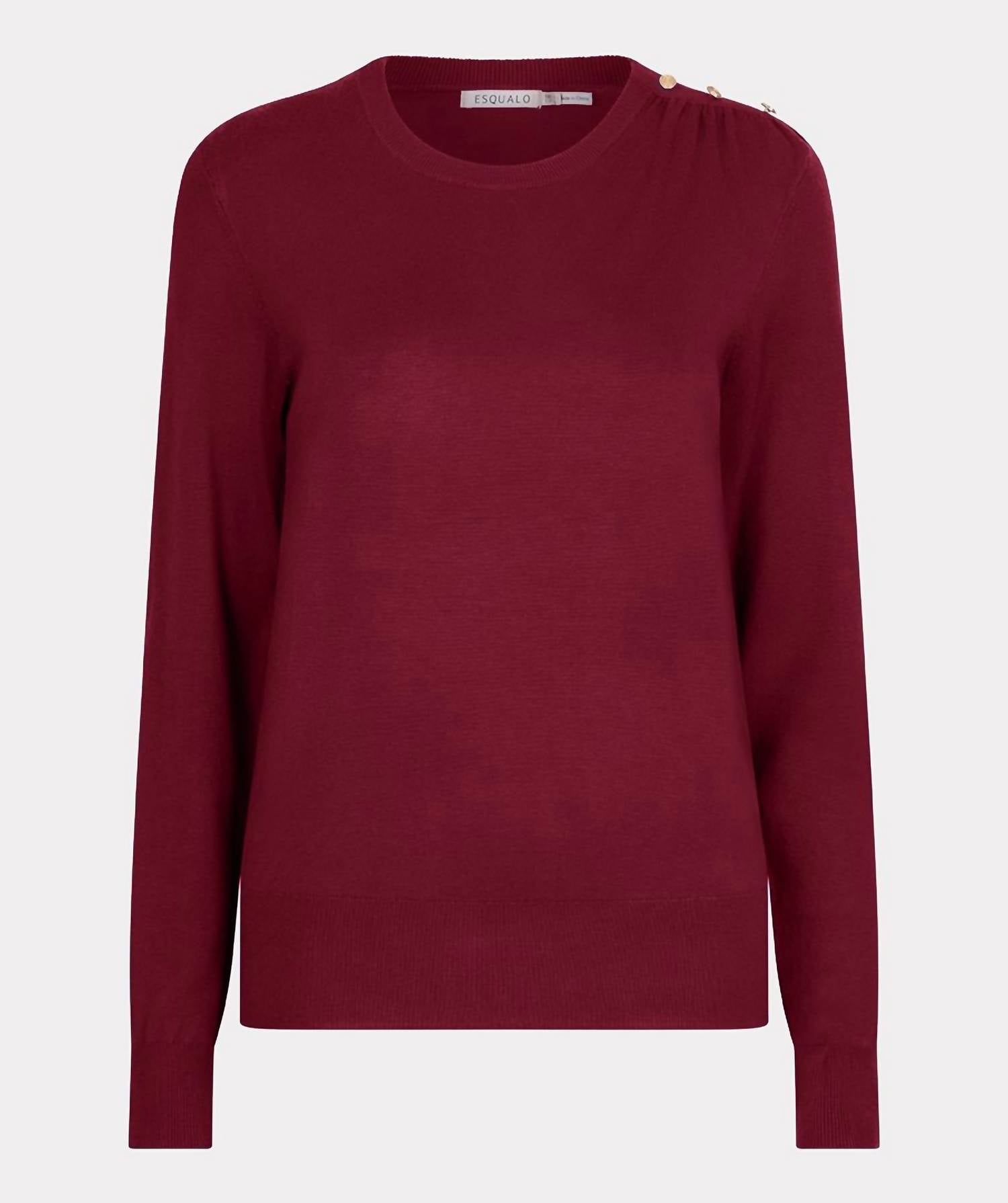 Esqualo - Gathering Button Details Basic Knit Sweater