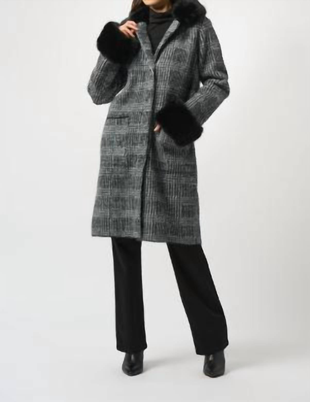Joseph Ribkoff - Plaid Long Blazer Coat
