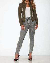 Orchid Bloom - Passementerie Detailed Military Jacket