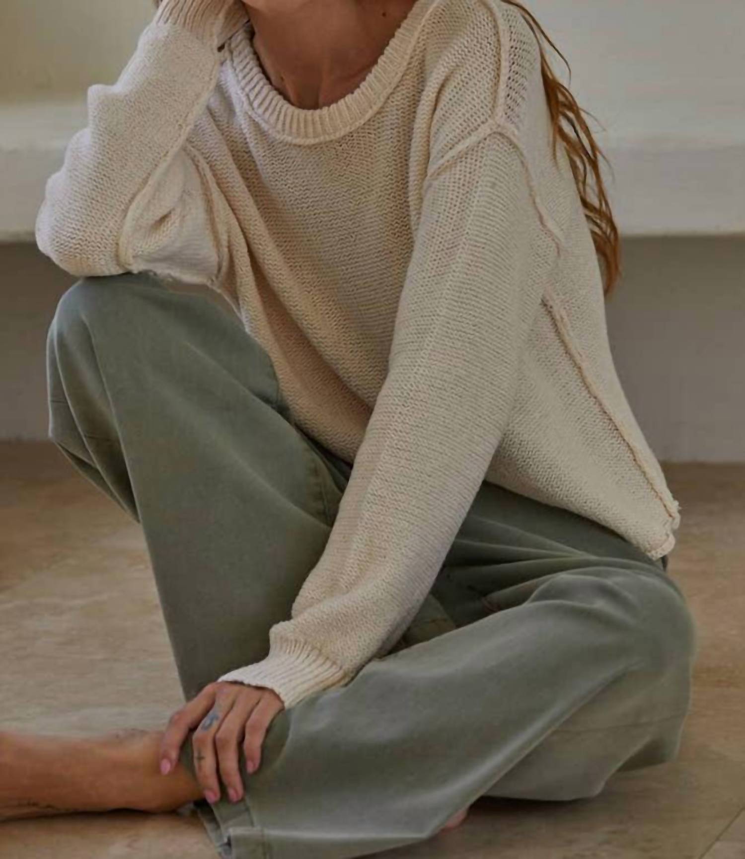 By Together - Crew Neck Long Sleeve Pullover Top