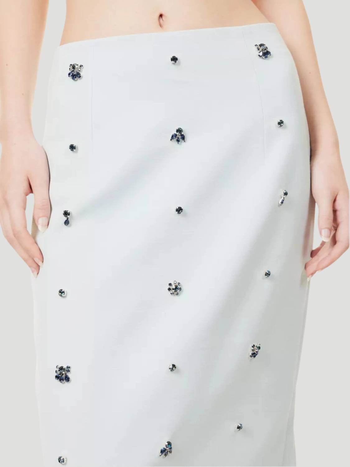 Huishan Zhang - Thalia Gem-Embellished Midi Skirt
