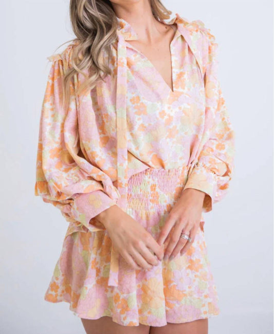 Karlie - FLORAL SEERSUCKER SMOCK SKORT