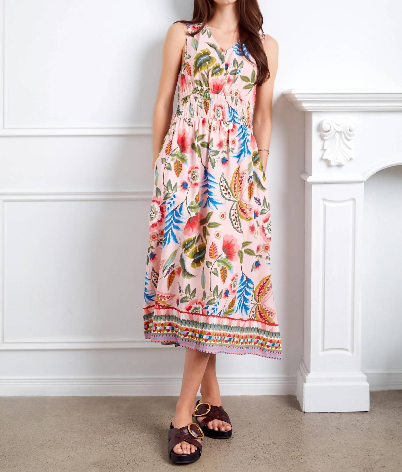 Charlie B - Smocked Printed Viscose Dress