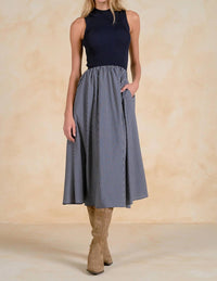 Elan - Mixed Media Striped Dress