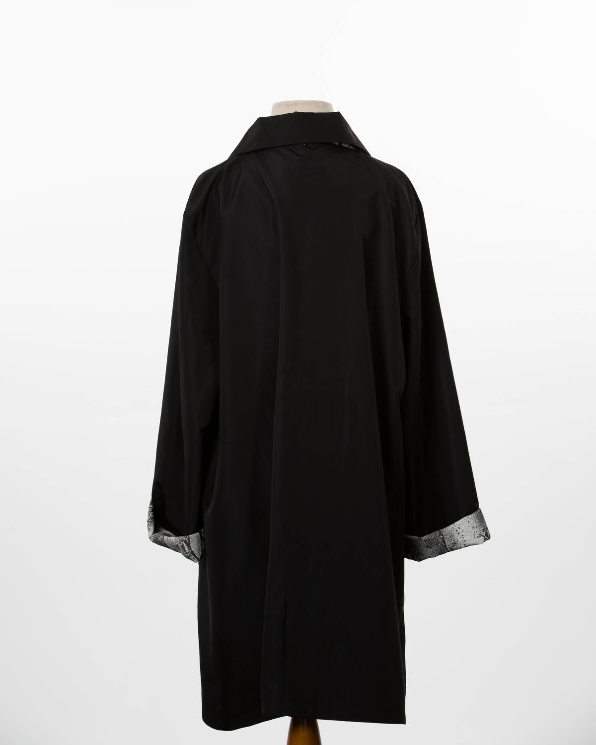 RAINRAPS Raintrench With Detachable Hood Rain Trench Coat in black - women's jacket - view 5