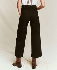 THE GREAT. Seafair Wide Leg Jean in carbon - women's jeans - detail view