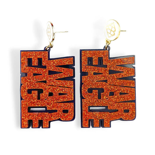 Brianna Cannon - Women's Glitter And Navy War Eagle Earring