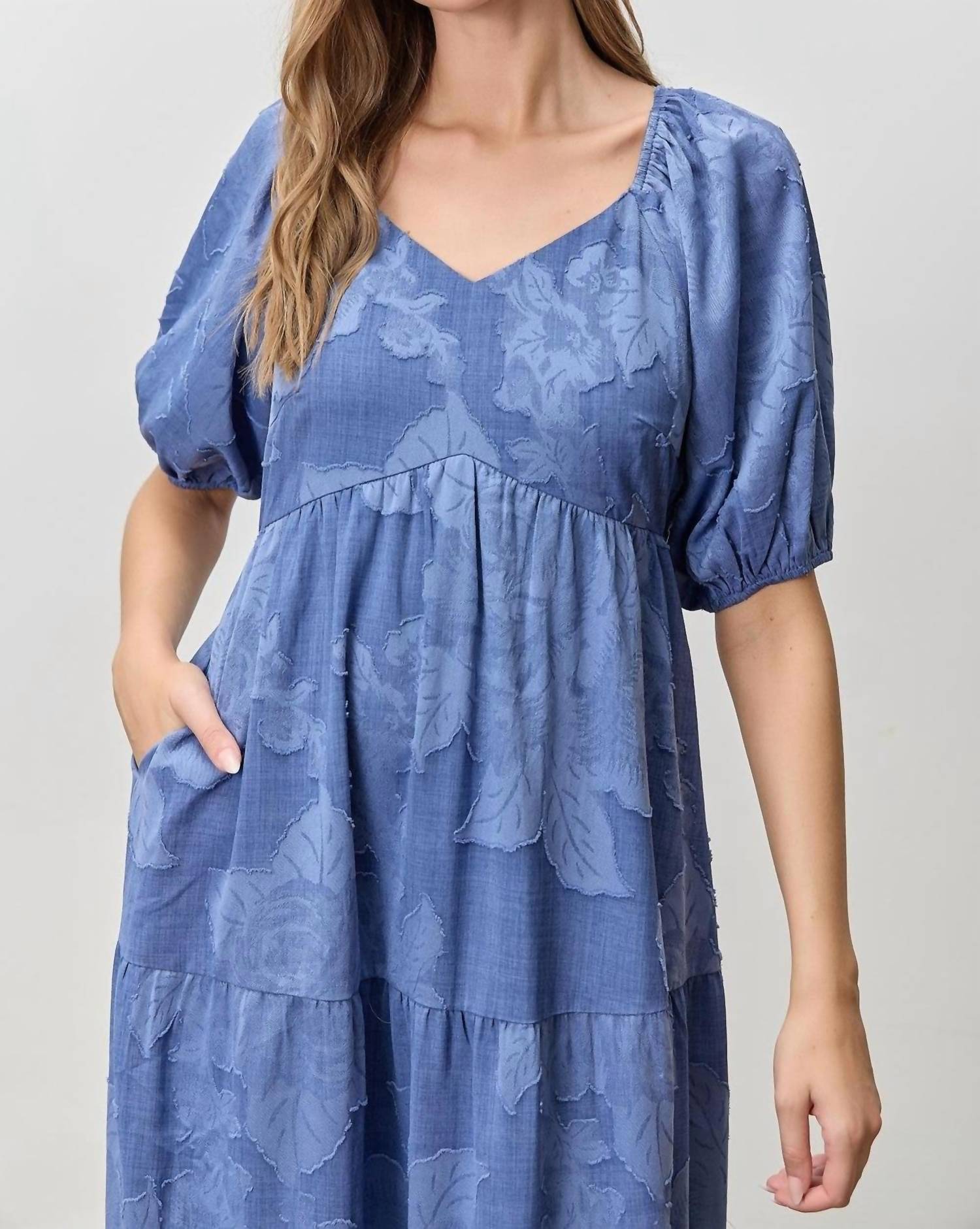 Polagram - Flossie V-neck Tiered Midi Dress