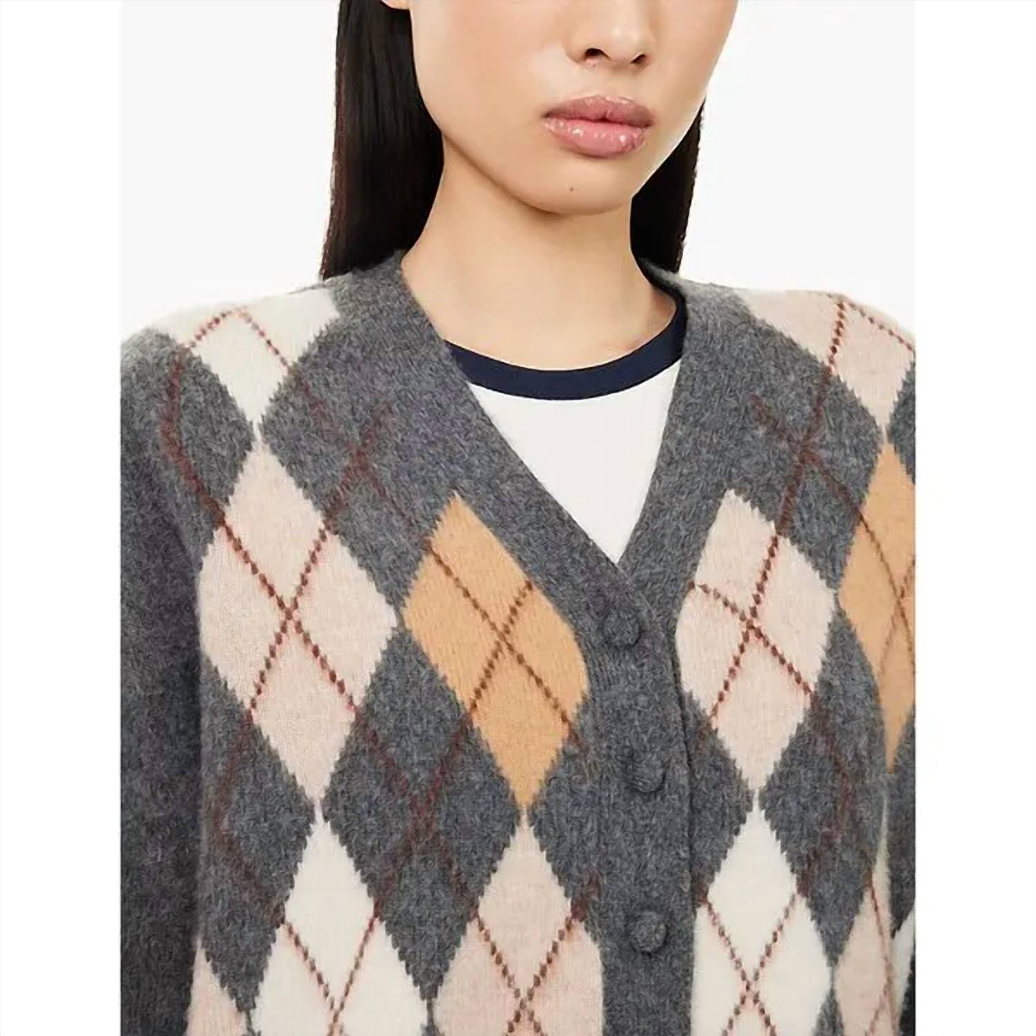 Frame - Brushed Argyle Cardigan