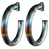 SHEILA FAJL Women's Arlene Large Hoops in burnished gunmetal - women's jewelry
