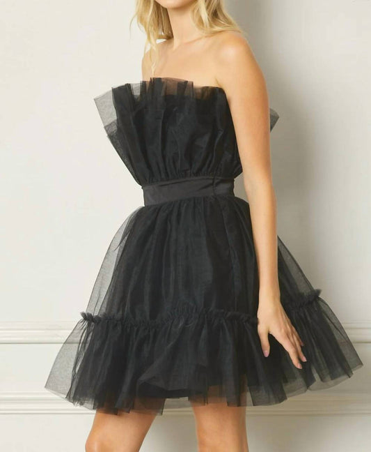 Entro - Strapless Tulle Dress