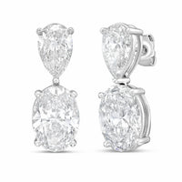 Diana M Jewels - Women's Pear Lab-grown Diamond Stud Earrings (12.00 Ct Tcw) - Luxe