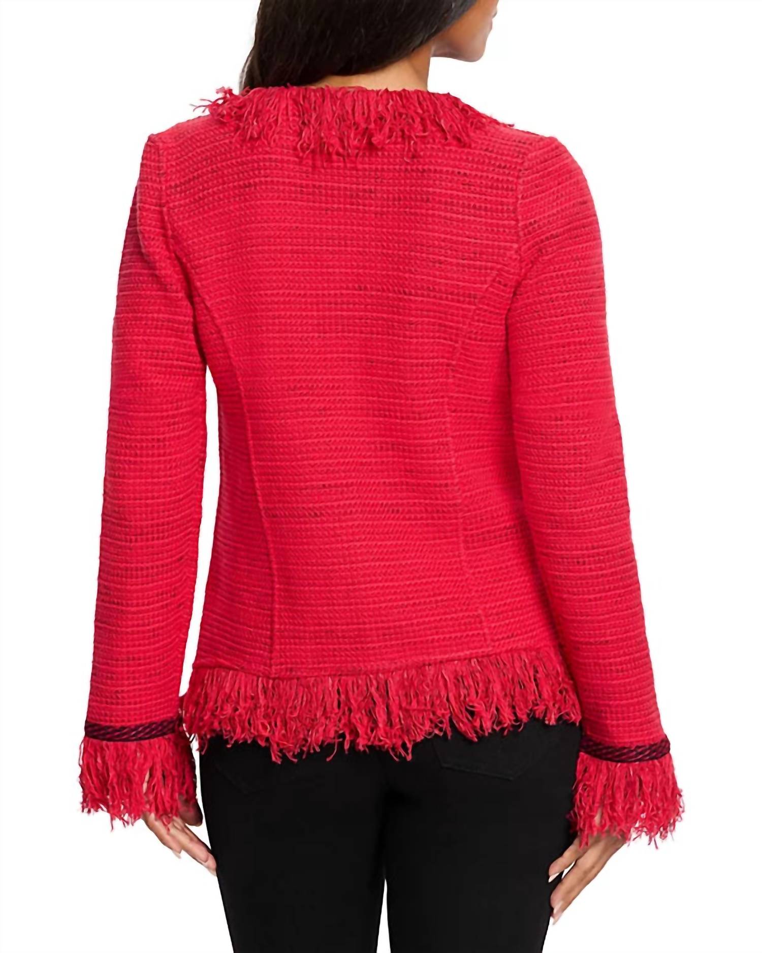 Nic + Zoe - Scarlina Statement Fringe Mix Knit Jacket