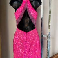 Ava Presley - Halter Sequin Homecoming Dress