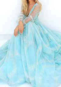 Tarik Ediz - Plunging V-neck Prom Dress