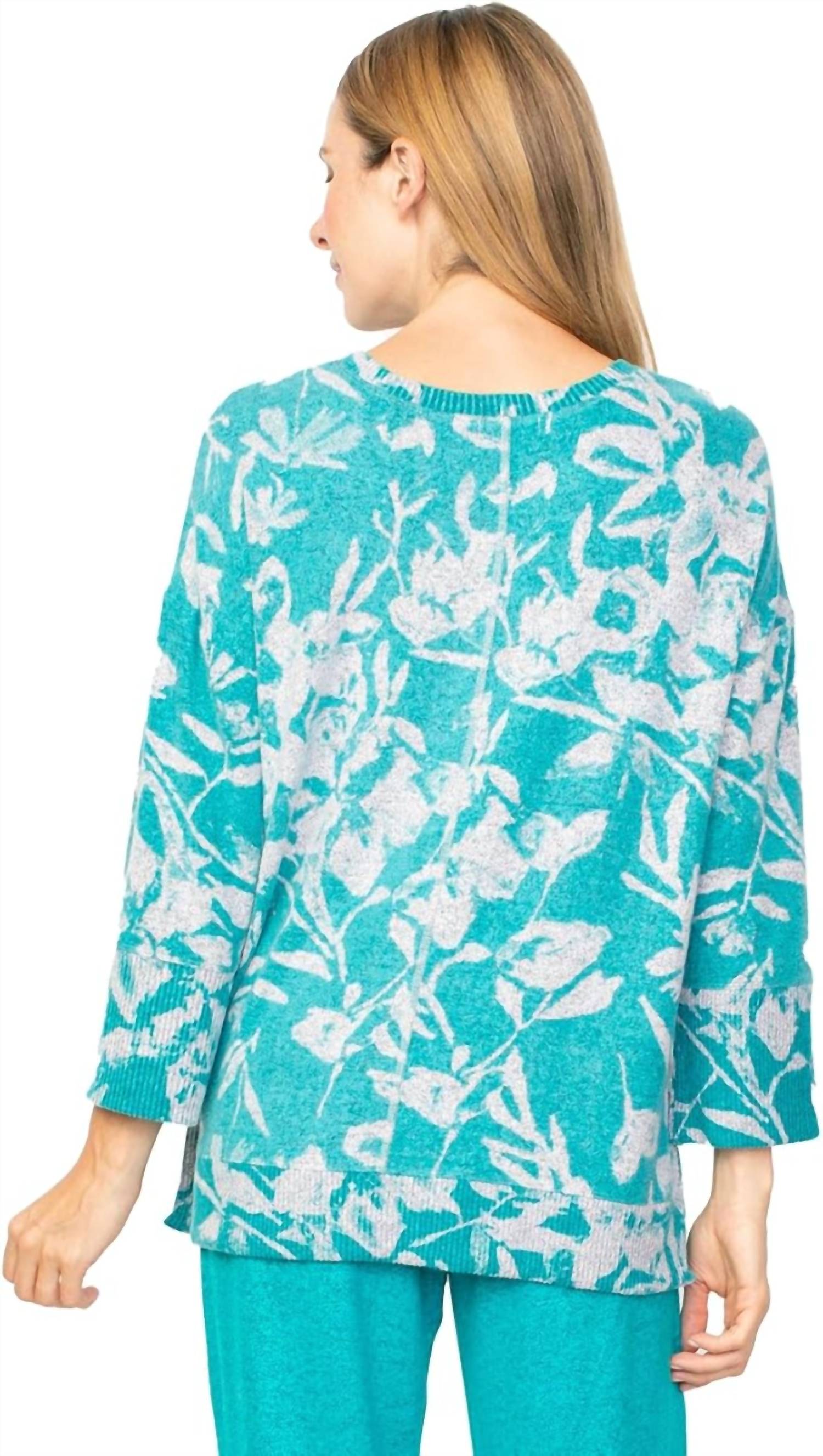 Habitat - Soft Fleece Floral Boxy Crew Top