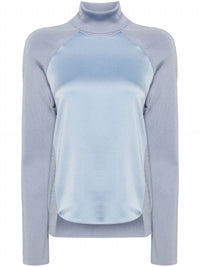 SIMKHAI Mateo Long-sleeve Turtleneck Combo Top in marino blue - women's long sleeve top - view 5