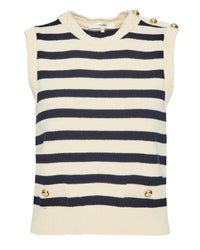 FRAME The Harbor Stripe Vest in navy multi - women's jacket - view 5