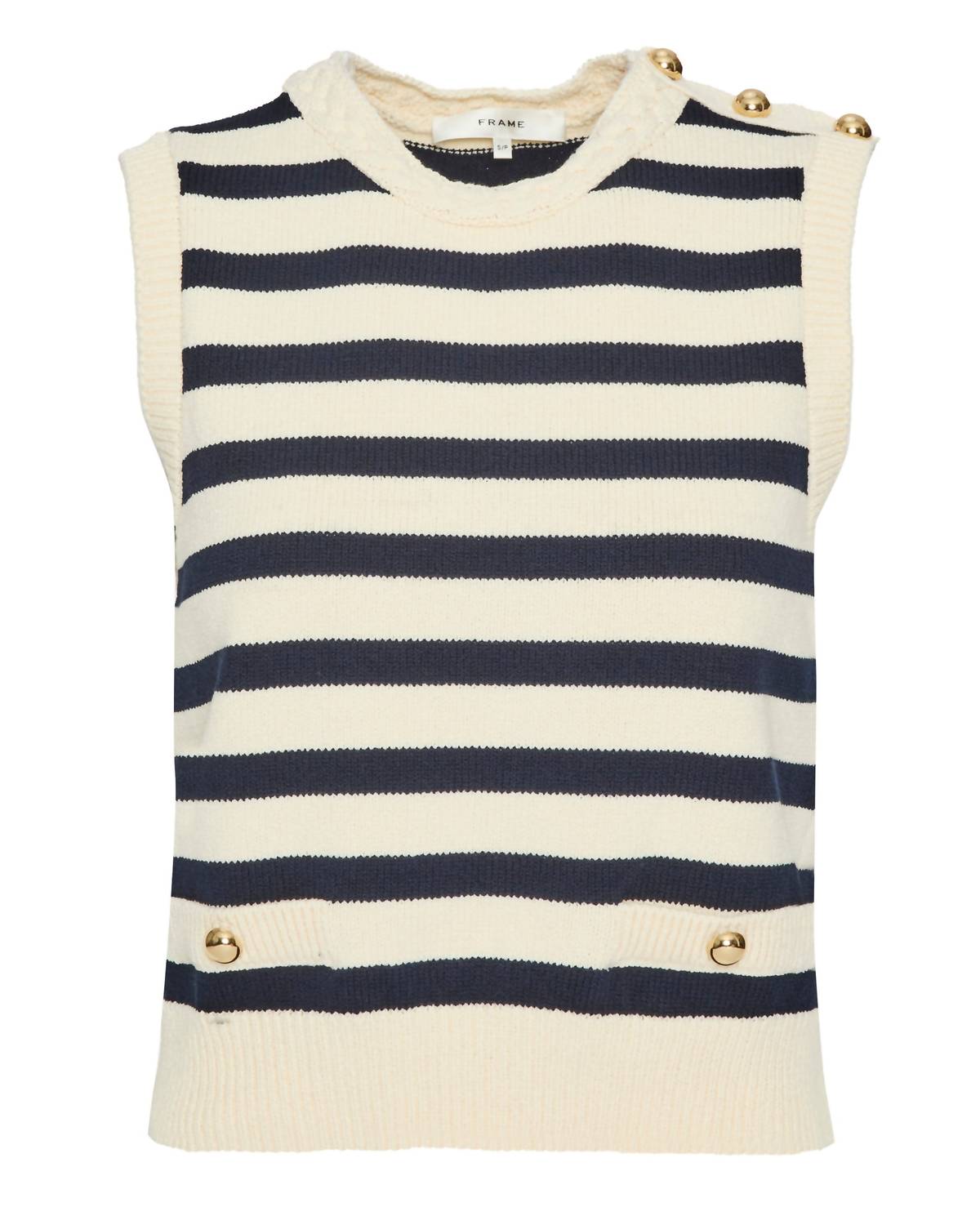 FRAME The Harbor Stripe Vest in navy multi - women's jacket - view 5