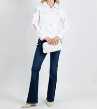 Tinta Style - Coralia Button Front Embroidered Jacket