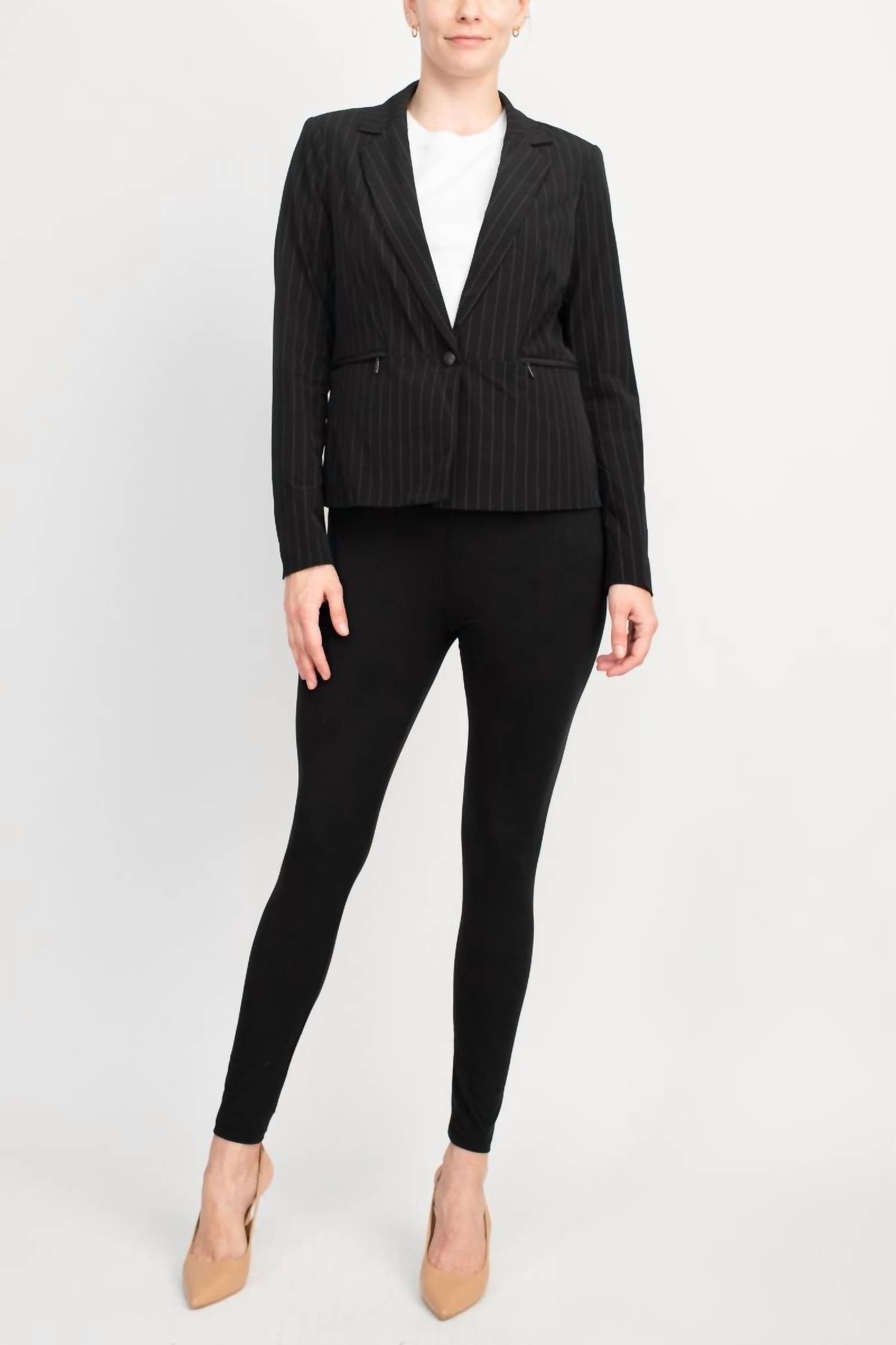 Peace Of Cloth - Woven Long Sleeve Notched Lapel Blazer