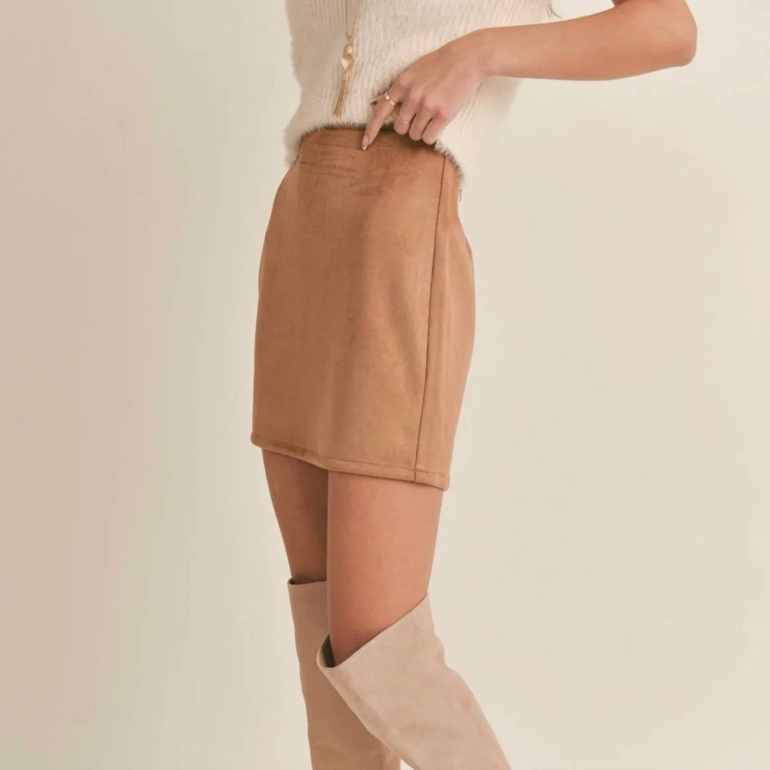 Sadie & Sage - Faux Suede Skirt