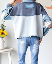 Oli & Hali - Collared Top With Eyelet Lace