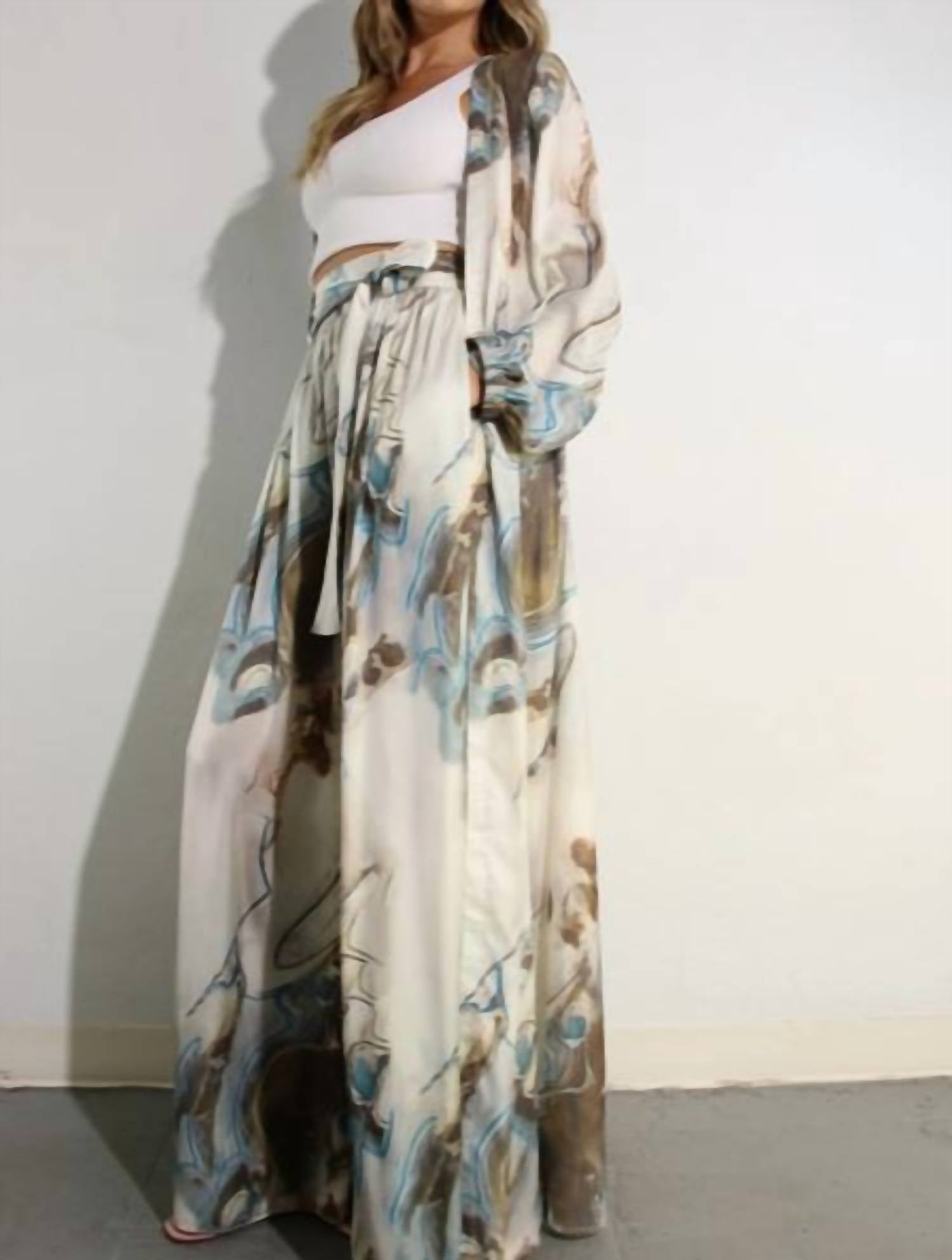Mulla - Printed Cardigan & Pants Set