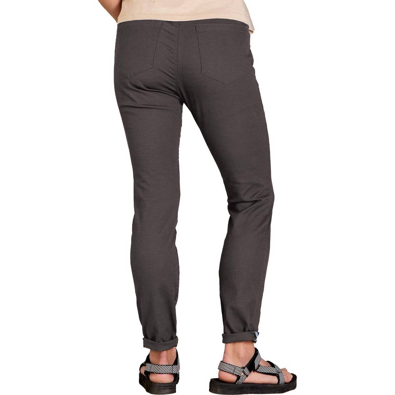 TOAD&CO Earthworks 5 Pocket Skinny Pant in soot 1 - women's pants - detail view