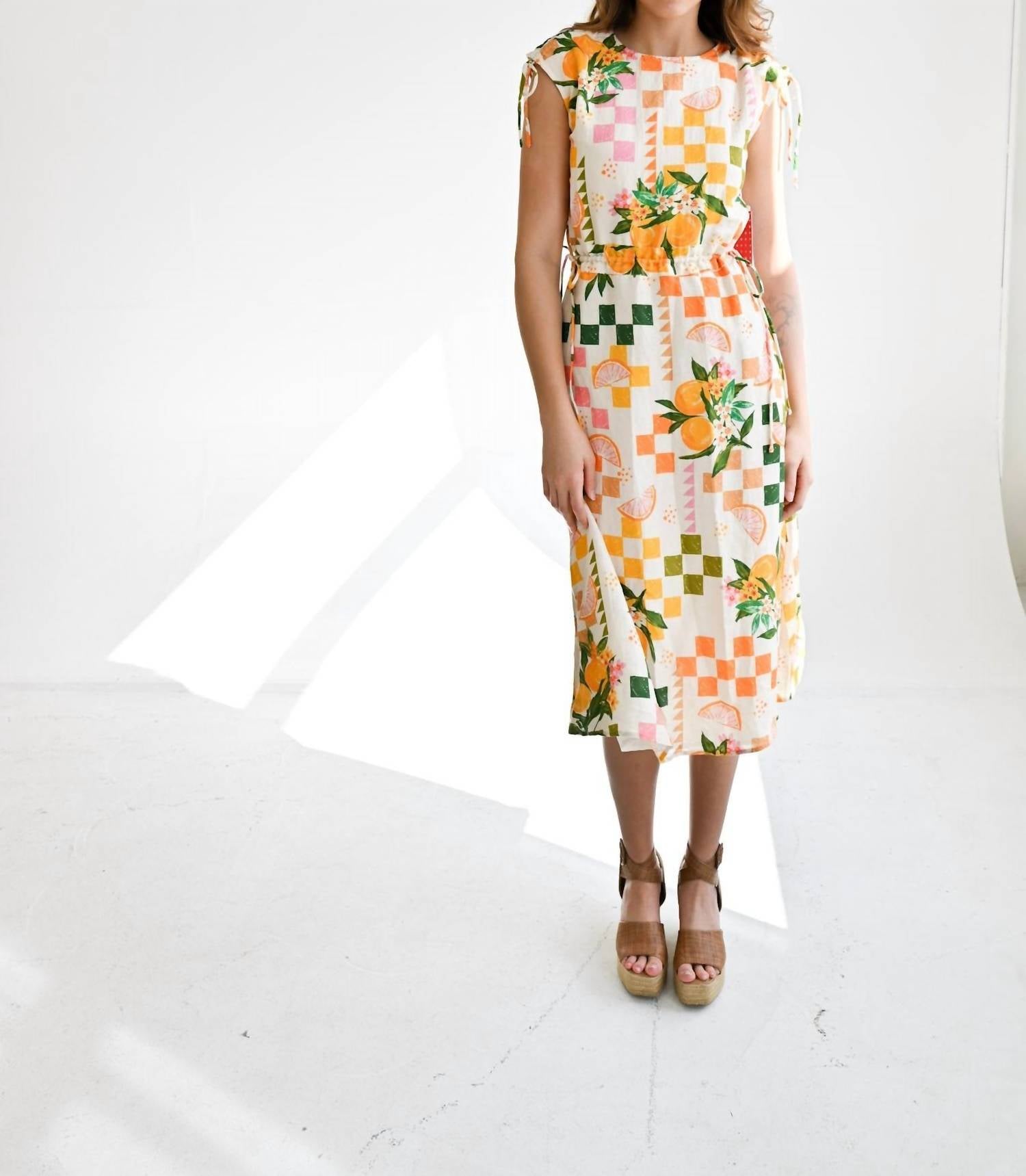 Never a Wallflower Cinch Waist Short Dress in oranges - women's dress