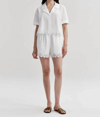 A.L.C. - Gigi Embroidered Cotton Shorts