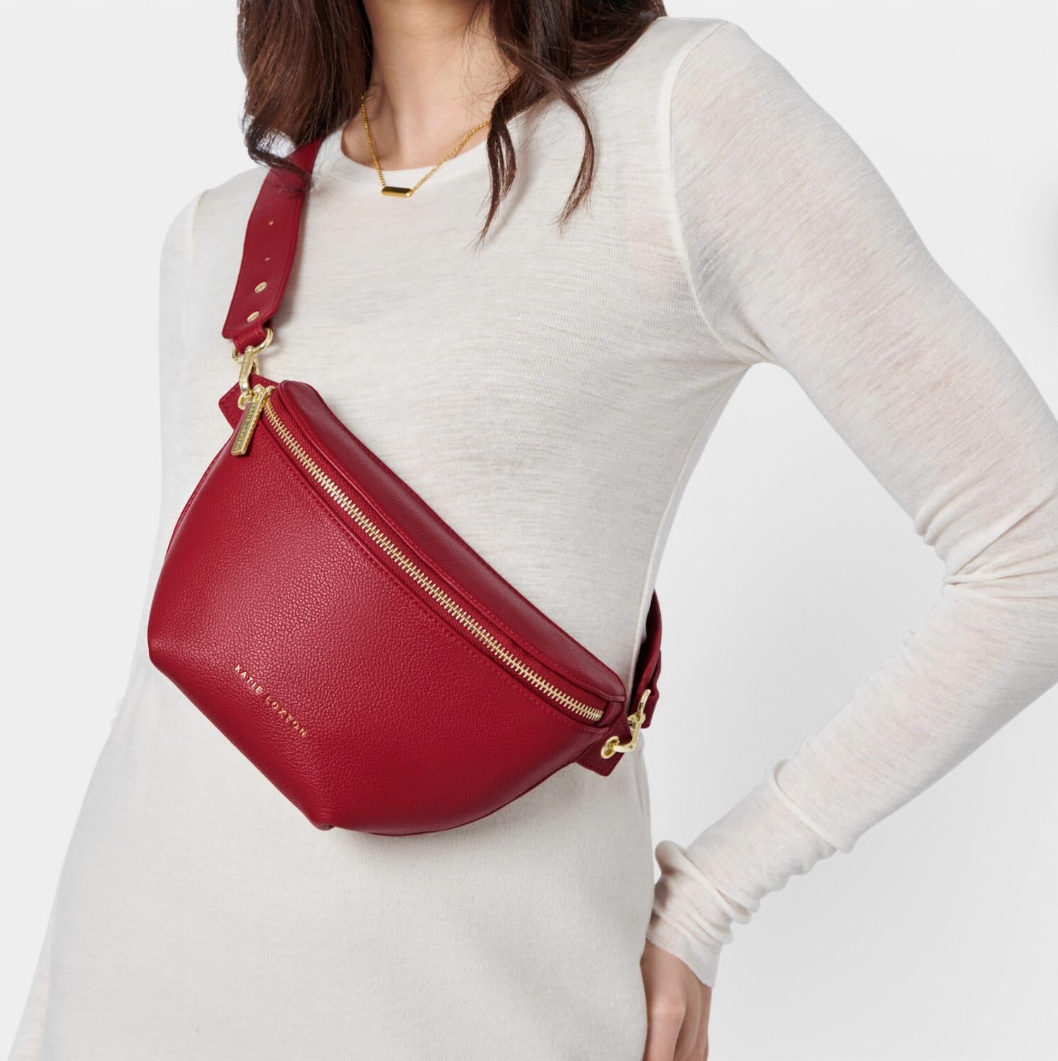 Katie Loxton Women's Maya Belt Bag in garnet - women's bag - detail view