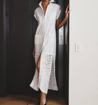 Hellessy - Sidney Shirt Dress with Crochet Skirt
