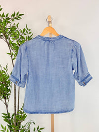 Velvet Heart Almafi Elbow Sleeve Top in light skyfall - women's blouse - view 6