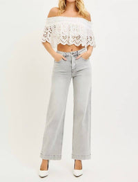 Risen - Hailee High Rise Ankle Wide Jeans