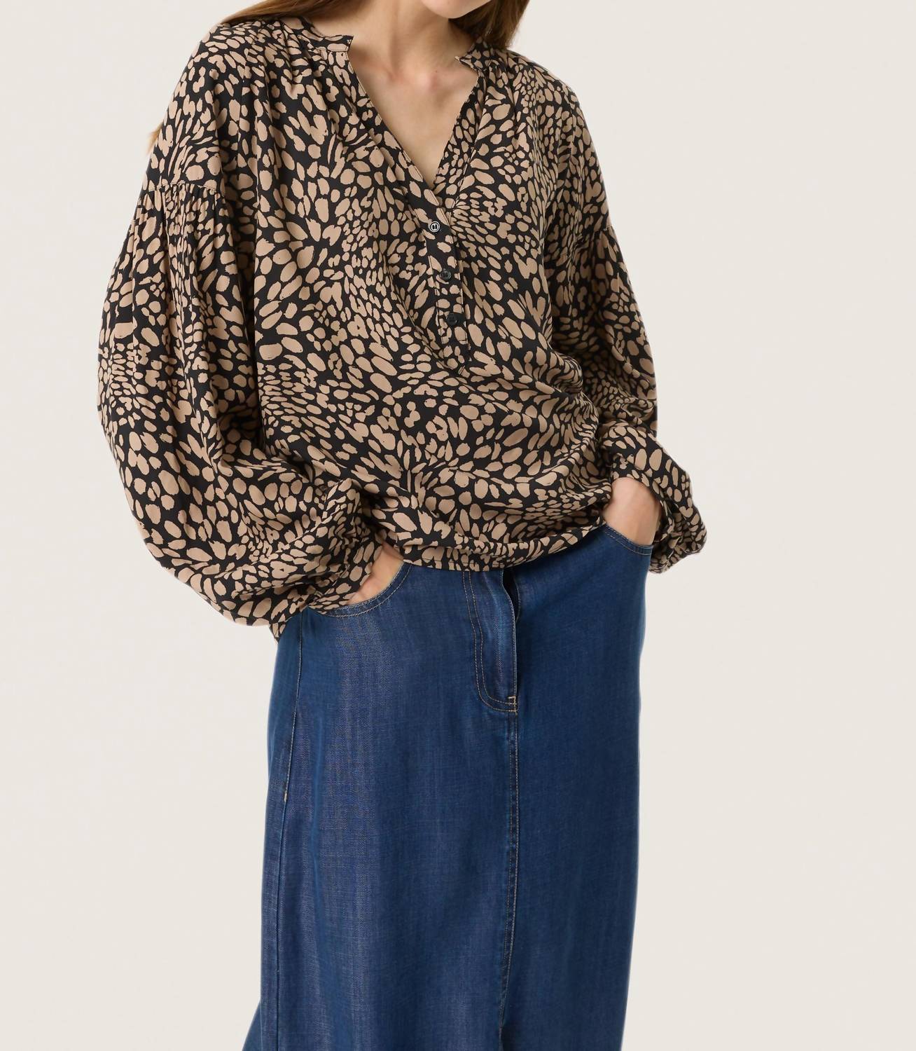 Soaked In Luxury - Naya Casual Fit Long Sleeve Blouse