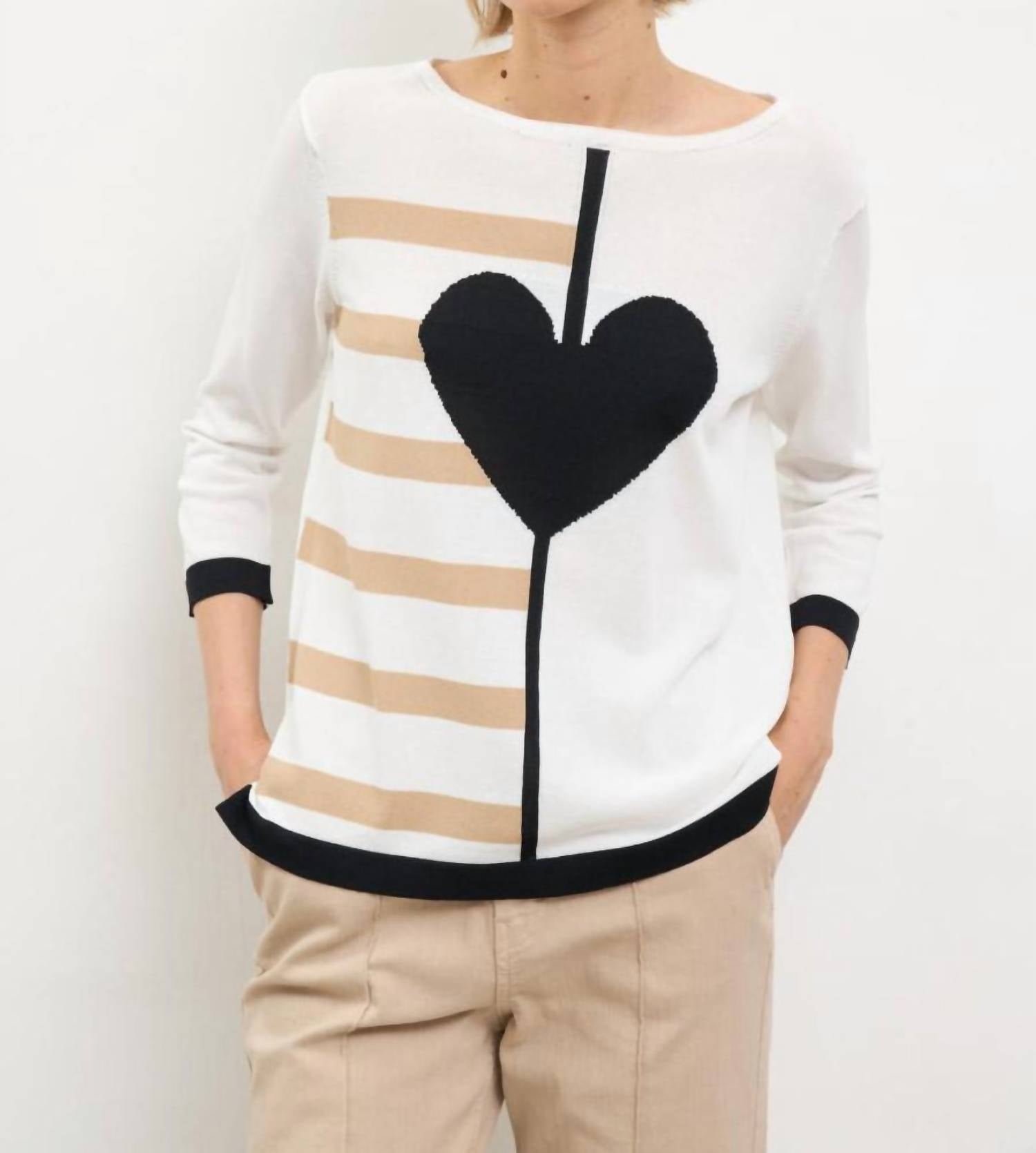 Bariloche - Cierzo Heart Stripe Pullover Sweater