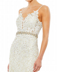 Mac Duggal - Trumpet Formal Plunge Neck Gown