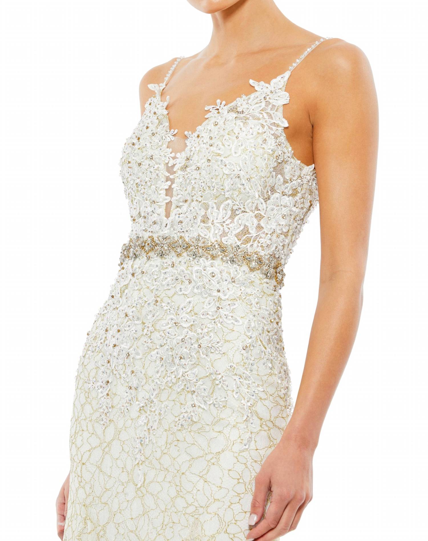 Mac Duggal - Trumpet Formal Plunge Neck Gown