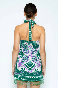 Fore Collection - Halter Bead Hem Mini Dress
