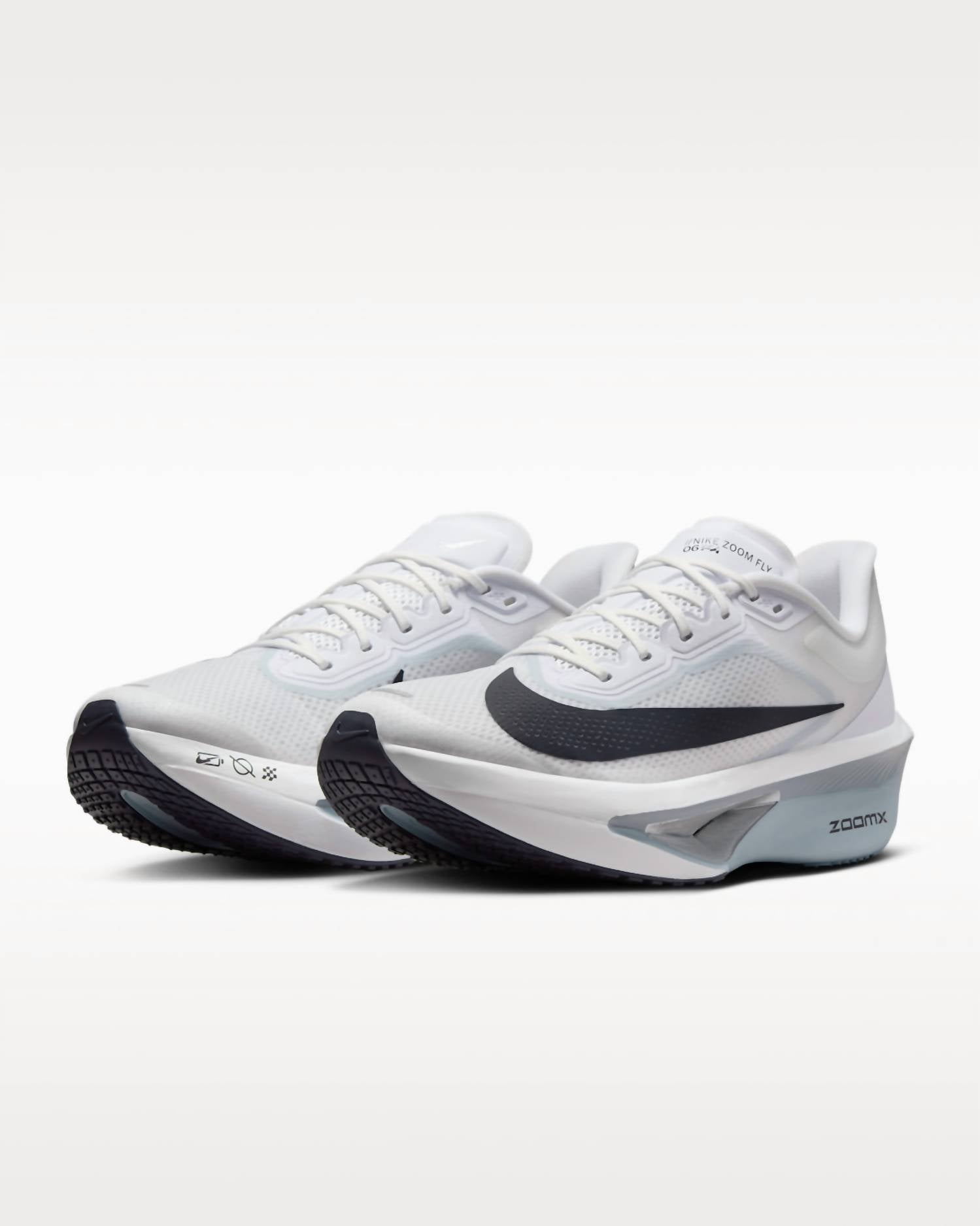NIKE Men's Zoom Fly 6 Road Racing Shoes in white pure platinum obsidian mist gridiron - men's shoe - alternate view