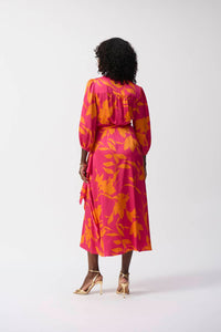 Joseph Ribkoff - Satin Floral Print Wrap Dress