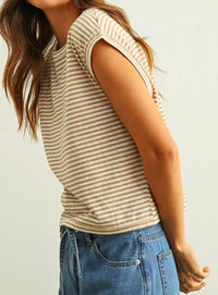 Miou Muse - Sleeveless Striped Tee