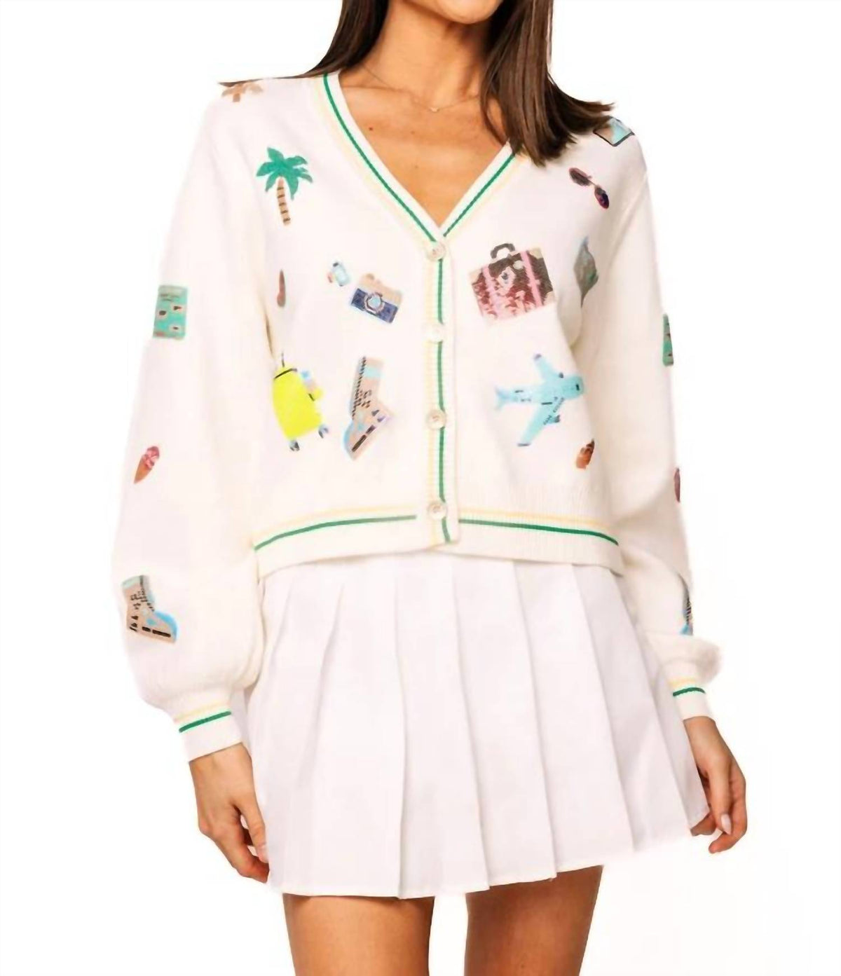 Queen Of Sparkles - Travel Icon Button Up Cardigan