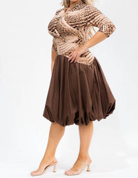 Karen T Design - V-neck Balloon Dress